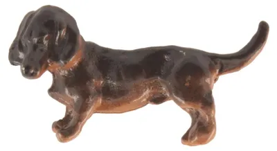Hutanstecker Dackel bemalt von Hut-Breiter in braun