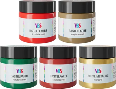 Produktbild von VBS Bastelfarben-Set "X-mas", 5 x 50 ml