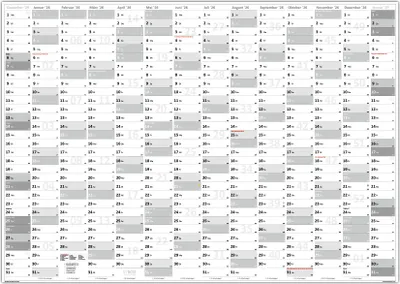 Produktbild von XXL Wandkalender DIN A0 2026 (grau2) große Tageskästchen (Kalender werden gerollt versendet)