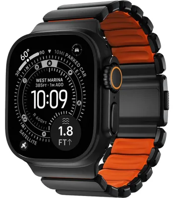 Image de Bracelet Nomad Stratos Apple Watch 49mm Noir/Ultra Orange