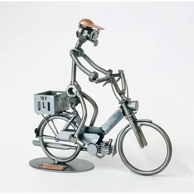 Obrázek produktu pro Kovová figurka motorkáře – ručně vyrobená figurka