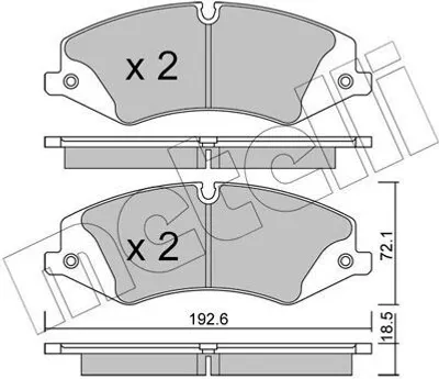 Produktbild von METELLI Bremsbeläge Satz Vorne Bremsklötze für LAND ROVER Range Rover III (L322) 22-0836-0