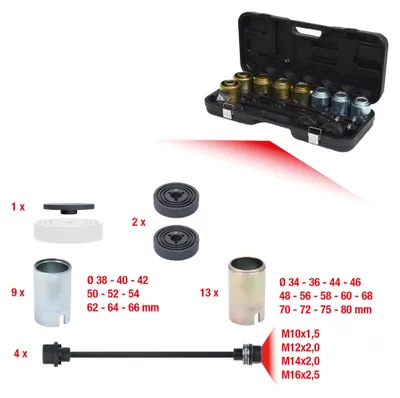 Obrázok produktu pre KS TOOLS Druck- und Zughülsen Satz 29-tlg. 700.1550