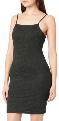 Produktbild von Vero Moda Women's VMKANNA Singlet Mini Dress JRS Kleid, Black/Detail:Silver Polyester, S