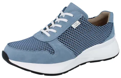 Produktbild von FINN COMFORT Leganes Damen Schnürschuhe hellblau blue sky Nubukleder Mesh - Größe: UK 6,5