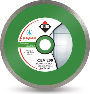Produktbild von Rubi tarcza diamentowa do ceramiki cev 200 x 25,4mm superpro