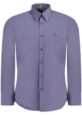 Produktbild von Elegantes Herrenhemd Blau - Langarm, Regular Fit, Italienischer Kragen