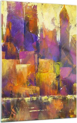Produktbild von Bilder auf glas - Einteilig - Abstraktion Stadt Wolkenkratzer - 50x70cm - Glasbilder - Wandbilder - Bilder - Wanddekoration aus Glas - Glas Bilder - Wandbild auf Glas - GPA50x70-4294