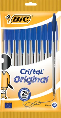 Obrázok produktu pre BIC Cristal biros, modré, v sáčku po 10 ks