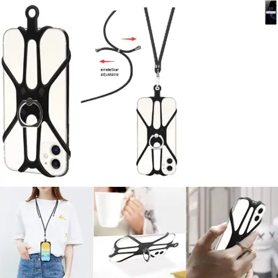 Produktbild von K-S-Trade 3in1 Handykette Handyband Handykordel Halsband Smartphone-Ring Handy-Ring kompatibel mit Sony Xperia XZ2 Fingerhalterung Handyring
