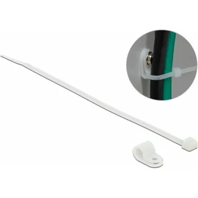 Produktbild von DeLOCK 18865, Kabelbinder zur Schraubmontage, Nylon, Weiß, 7,9 mm, -10 - 120 °C, 22 mm