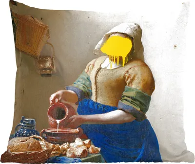 Produktbild von MuchoWow® Zierkissen Sofakissen Wohnzimmer Dekokissen 45x45 cm Das Milchmädchen - Vermeer - Kunst - Schlafpolster - Polster für das Sofa