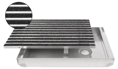 Produktbild von ACO Eingangsmatte Vario + Emco Bodenwanne 75mm Aluminium, Rips Anthrazit,Größe:75x50cm