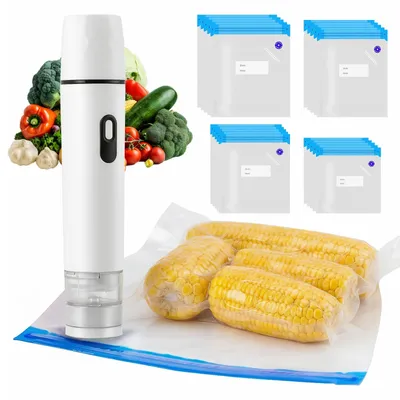 Produktbild von Mini-Vakuumpumpe für Vakuumbeutel, elektrisch, USB-aufladbar, tragbar, kompakt, für Lebensmittelaufbewahrung