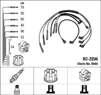 Produktbild von NGK 9844 Zündkabelsatz Zündleitungssatz für MAZDA 929 III (HC)
