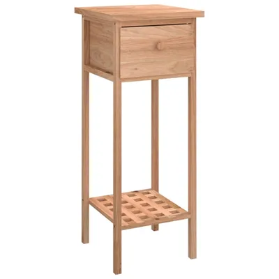 Zdjęcie produktu dla Stolik boczny z szufladą, 25x25x60 cm, lite drewno orzechowe