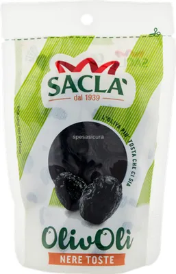 Zdjęcie produktu dla Oliwki czarne z pestką częściowo suszone 100g - Sacla
