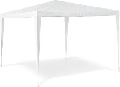 Produktbild von Relaxdays Pavillon Zelt HxBxT:250x300x300cm, quadratisch, Dach aus 100% PE, Stahlgestell, Partyzelt, weiß