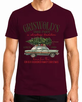 Immagine prodotto di Maglietta da uomo Griswold's Tree Farm Christmas Present Clark Griswold, bordeaux, XXL