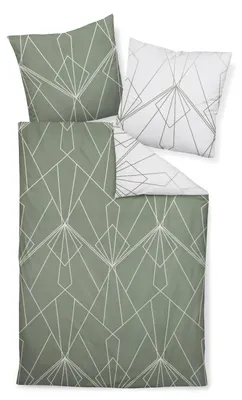 Produktbild von Janine Design Mako-Satin Bettwäsche-Garnitur J.D. 87054 Farbe salbeigrün jade-06 Größe 155X220+80x80cm
