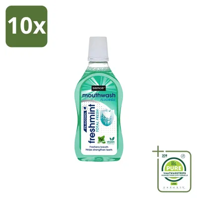 Produktbild von 10 x Sence Freshmint Mundwasser - Frische Minze - 500 ml - Großpackung - 10 Stücke