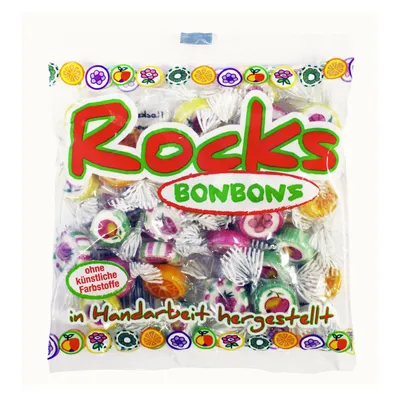 Obrázek produktu pro Rocks bonbony jednotlivě balené s ovocnými motivy sladké ovocné 150g