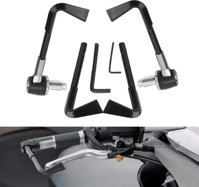Image de Protection CNC pour poignées de moto, levier de frein, protège le guidon de protection de la moto (argent)