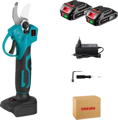 Image de Sécateur électrique, conception sans fil, moteur sans balais, 2 batteries, prise 1EU