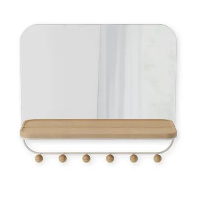 Produktbild von UMBRA ESTIQUE Wandspiegel Garderobenspiegel Spiegel mit Ablage weiß 1018031-660