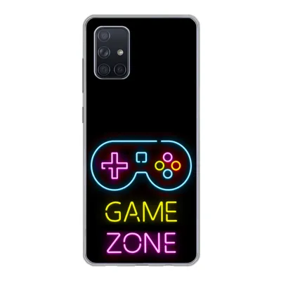 Produktbild von MuchoWow® Handyhülle Schutzhülle Hülle für Samsung Galaxy A51 Controller - Spiel - Neon - Schwarz - Zitate - Spielzone Silikon Softcase Handy Hülle - Schutzabdeckung
