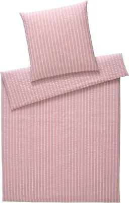 Produktbild von Loeschen elegante Bettwäsche-Garnitur Web-Seersucker Sandvig Farbe Hibiskus Größe 155x220+80x80