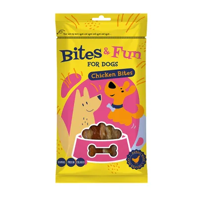 Obrázek produktu pro Akinu BITES & FUN Kuřecí kousky pamlsek pro psy 85 g