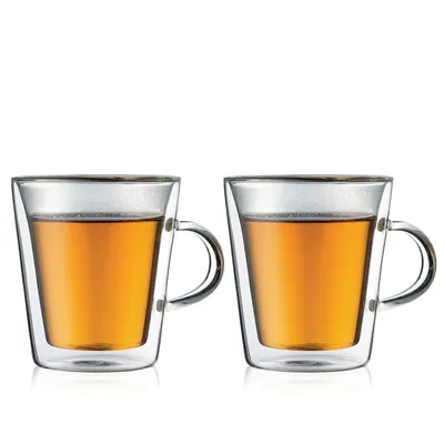 Produktbild von Bodum 2 Stück Tasse mit Griff, doppelwandig,  0.2 l