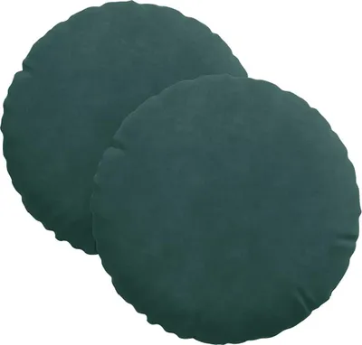 Produktbild von vidaXL Sitzkissen 2 stk. Samt Dunkelgrün Ø30 x 13 cm