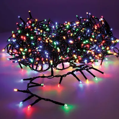 Image de Guirlande Led Compacte Clignottante Blanc Chaud - Multicolore 25,5m 1000l Cable Vert
