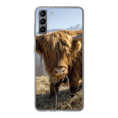 Produktbild von MuchoWow® Handyhülle Schutzhülle Hülle für Samsung Galaxy S21 Plus Schottischer Highlander - Berg - Schnee Silikon Softcase Handy Hülle - Handy-Tasche