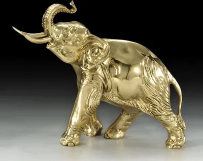 Produktbild von Casa Padrino Luxus Bronze Deko Skulptur Elefant Gold 27 x H. 24 cm - Schreibtisch Deko