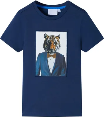 Productafbeelding van Kindershirt met korte mouwen 128 donkerblauw