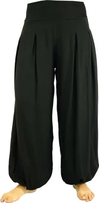 Produktbild von Boho Pluderhose, Muckhose, Haremshose - Schwarz, Damen, Viskose, Größe: S/M