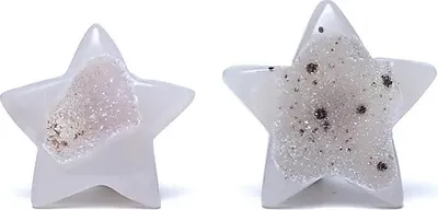 Zdjęcie produktu dla Agat w kształcie gwiazdy z krystalizacją - opakowanie 2 szt. - ±4-6cm