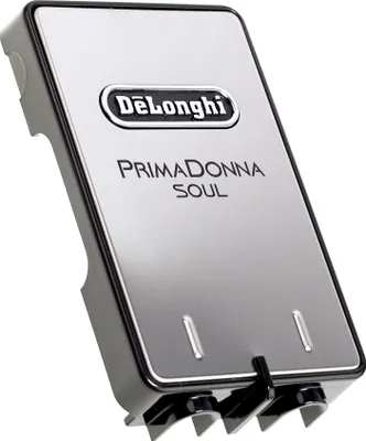 A close-up studio shot of a DeLonghi coffee machine part.