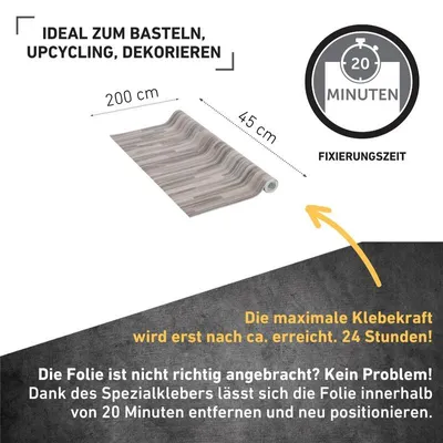 Produktbild von Perfect Fix® Klebefolie Parkett grau - 45x200cm