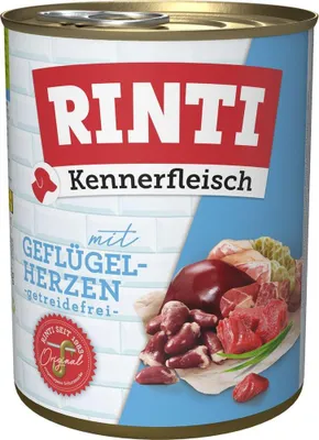 Produktbild von Rinti - Pur Kennerfleisch 12x800g  |  Geflügelherzen