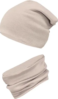 Produktbild von TupTam Mütze und Schal Kinder Set – Weiches Schal Mütze Set Kinder für Herbst und Winter, Farbe: Beige Cappuccino, Größe: 44-52