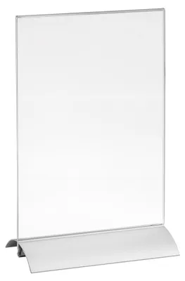 Produktbild von Tischaufsteller DIN A5 Aluminiumfuß doppelseitig / Werbeaufsteller Speisekartenhalter