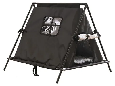 Produktbild von ZELURXX Katzenhaus Outdoor Wasserdicht Warm Oxford Gewebe Dreieck Zelt Katzenbett Halbgeschlossen Haustierhöhle für Innen und Außen, Große Größe, Schwarz