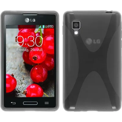 Produktbild von PhoneNatic Case kompatibel mit LG Optimus L4 II - grau Silikon Hülle X-Style + 2 Schutzfolien