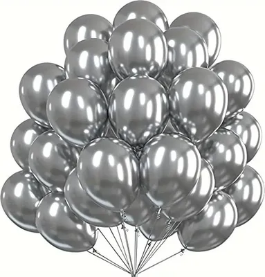 Immagine prodotto di 100pz palloncini in lattice argento metallizzato GRANDI 30cm palloncini di compleanno cromati