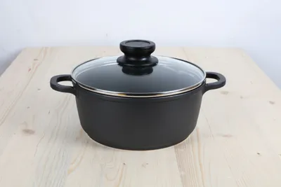 Produktbild von Aluguss Kochtopf 2,3L 20cm Glasdeckel Küchen Mahlzeit Induktion Kochen Herd