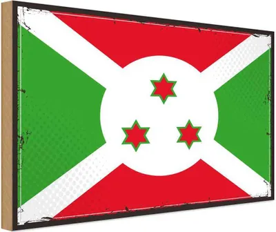 Produktbild von vianmo Holzschild 12x18 cm Burundis Burundi Flagge Fahne Wappen